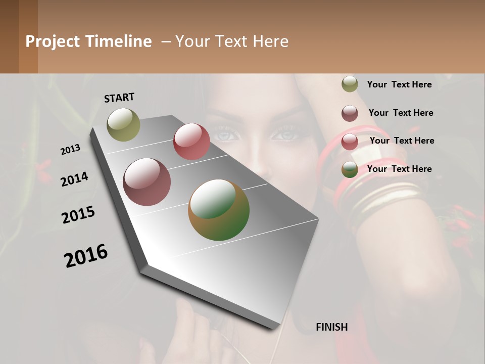 A Woman In A Red Dress Is Holding Her Hands On Her Head PowerPoint Template