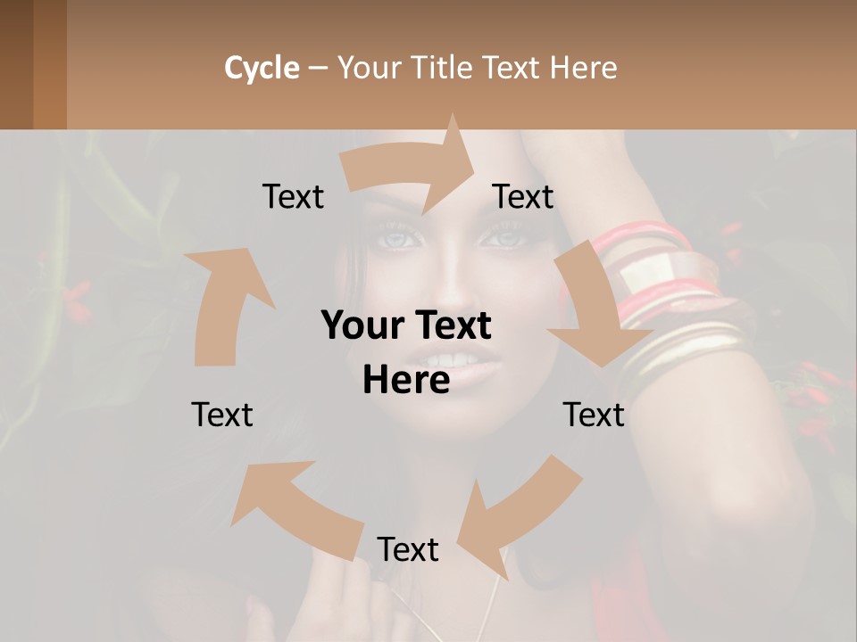 A Woman In A Red Dress Is Holding Her Hands On Her Head PowerPoint Template