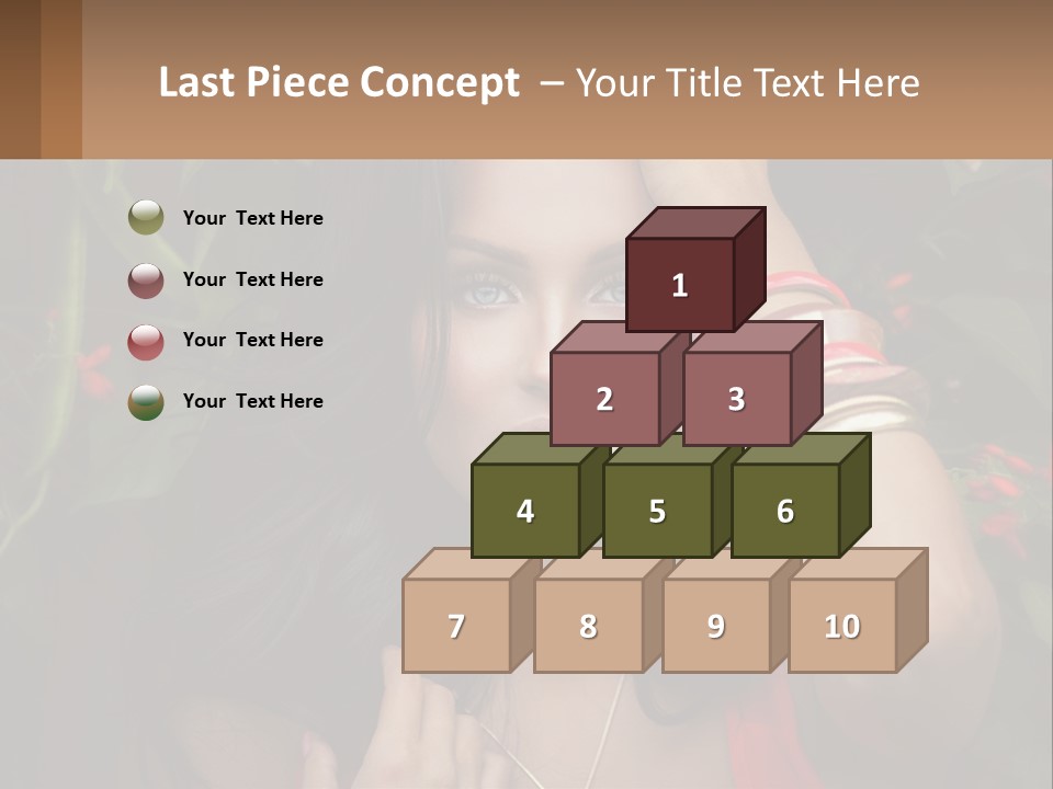 A Woman In A Red Dress Is Holding Her Hands On Her Head PowerPoint Template