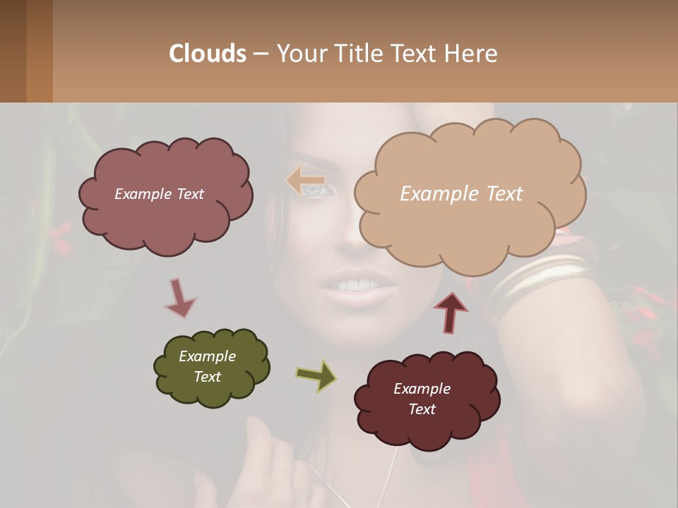 A Woman In A Red Dress Is Holding Her Hands On Her Head PowerPoint Template