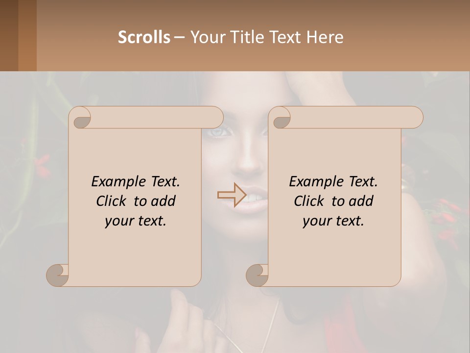 A Woman In A Red Dress Is Holding Her Hands On Her Head PowerPoint Template