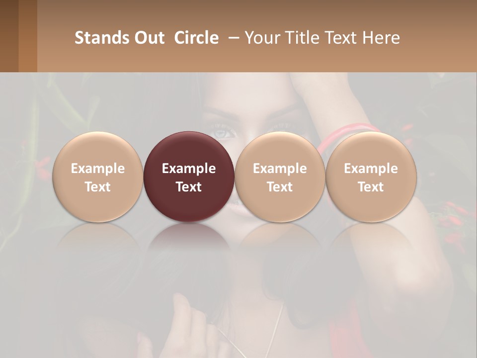 A Woman In A Red Dress Is Holding Her Hands On Her Head PowerPoint Template