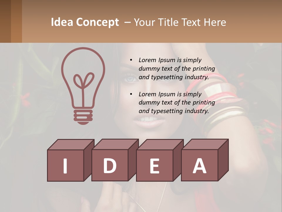 A Woman In A Red Dress Is Holding Her Hands On Her Head PowerPoint Template