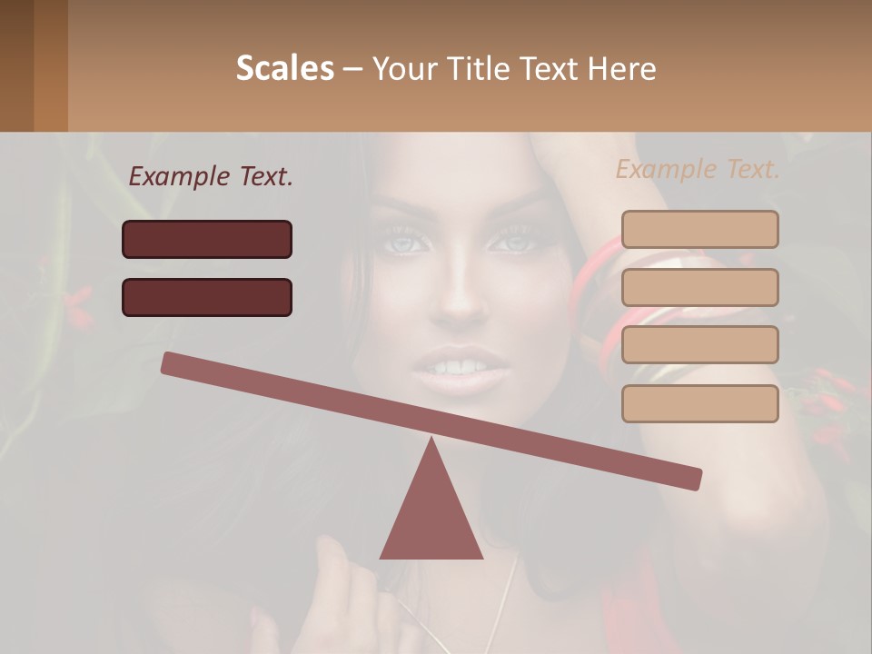 A Woman In A Red Dress Is Holding Her Hands On Her Head PowerPoint Template
