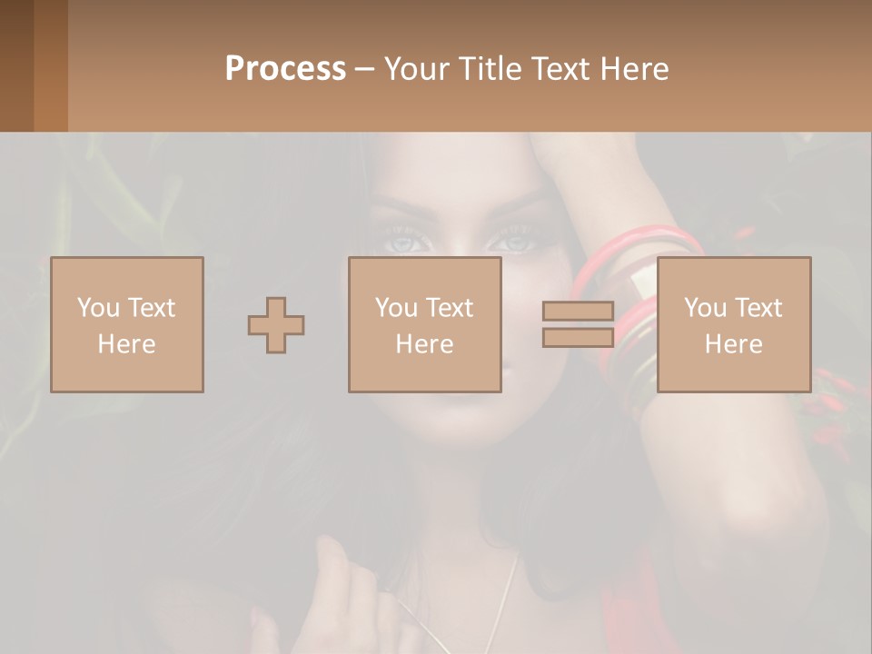 A Woman In A Red Dress Is Holding Her Hands On Her Head PowerPoint Template