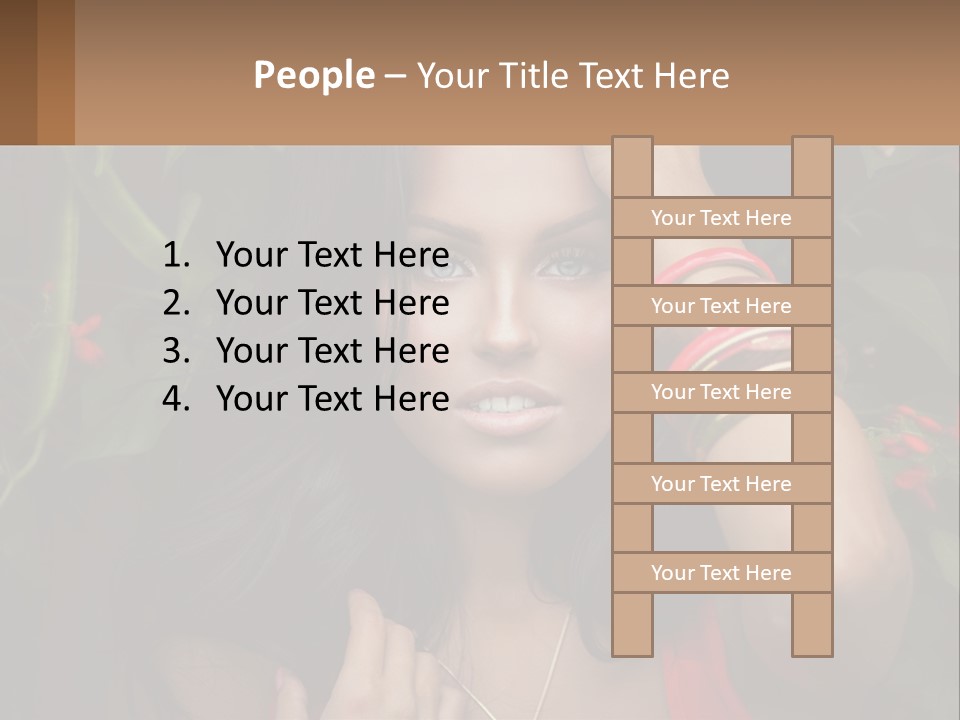 A Woman In A Red Dress Is Holding Her Hands On Her Head PowerPoint Template