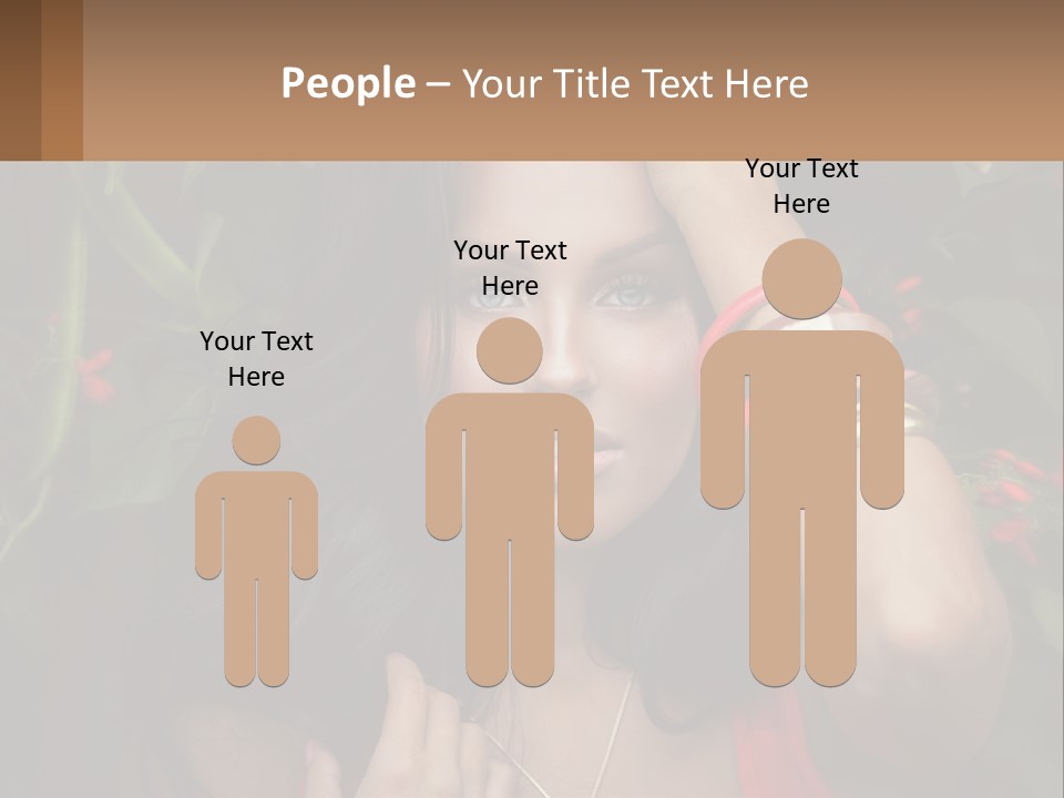 A Woman In A Red Dress Is Holding Her Hands On Her Head PowerPoint Template