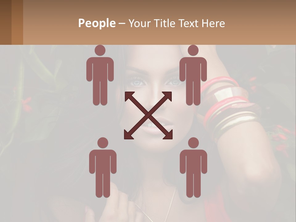 A Woman In A Red Dress Is Holding Her Hands On Her Head PowerPoint Template