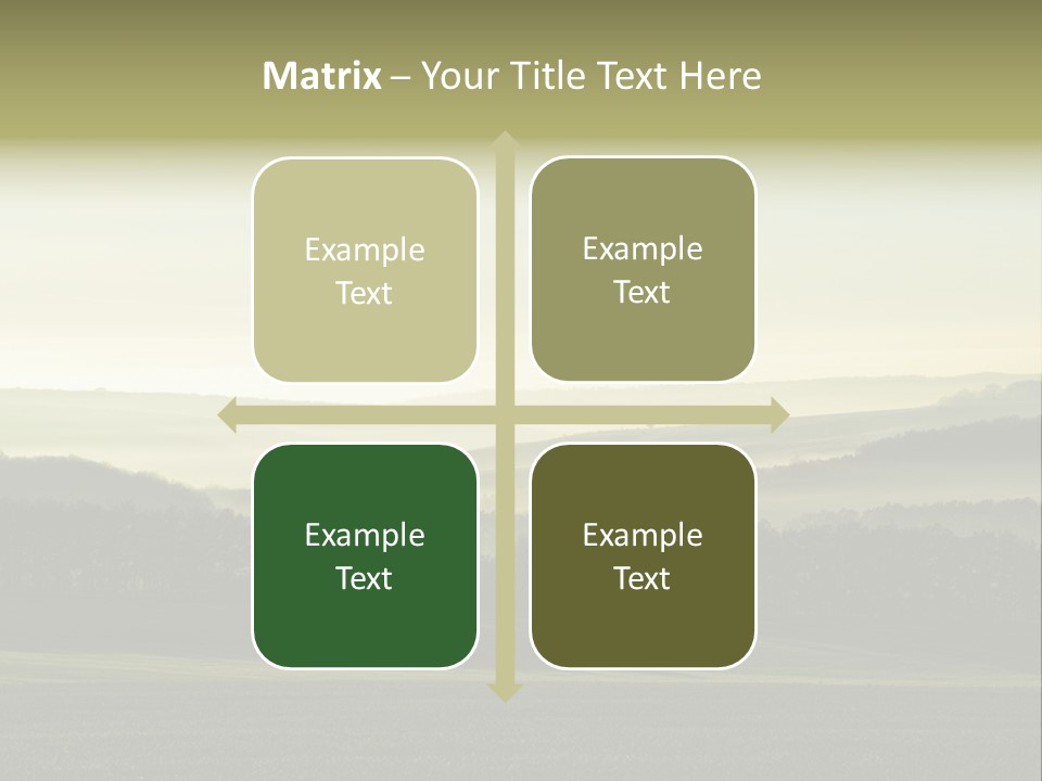 A Field With Trees And Fog In The Background PowerPoint Template