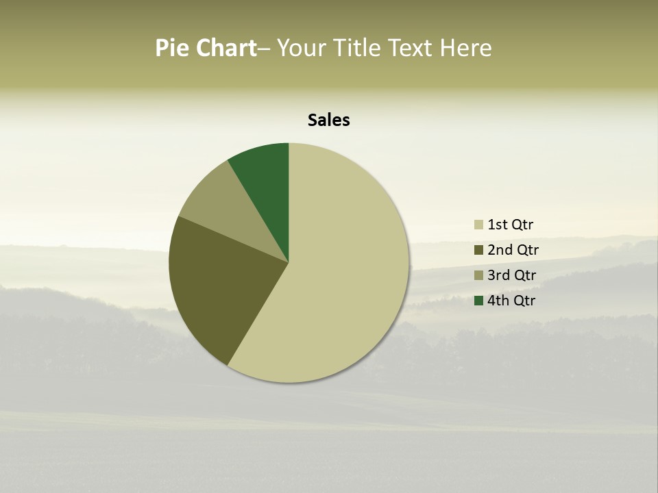 A Field With Trees And Fog In The Background PowerPoint Template