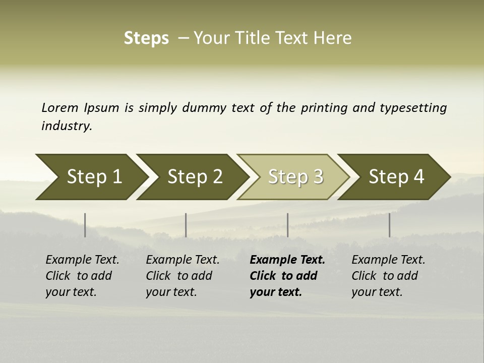 A Field With Trees And Fog In The Background PowerPoint Template