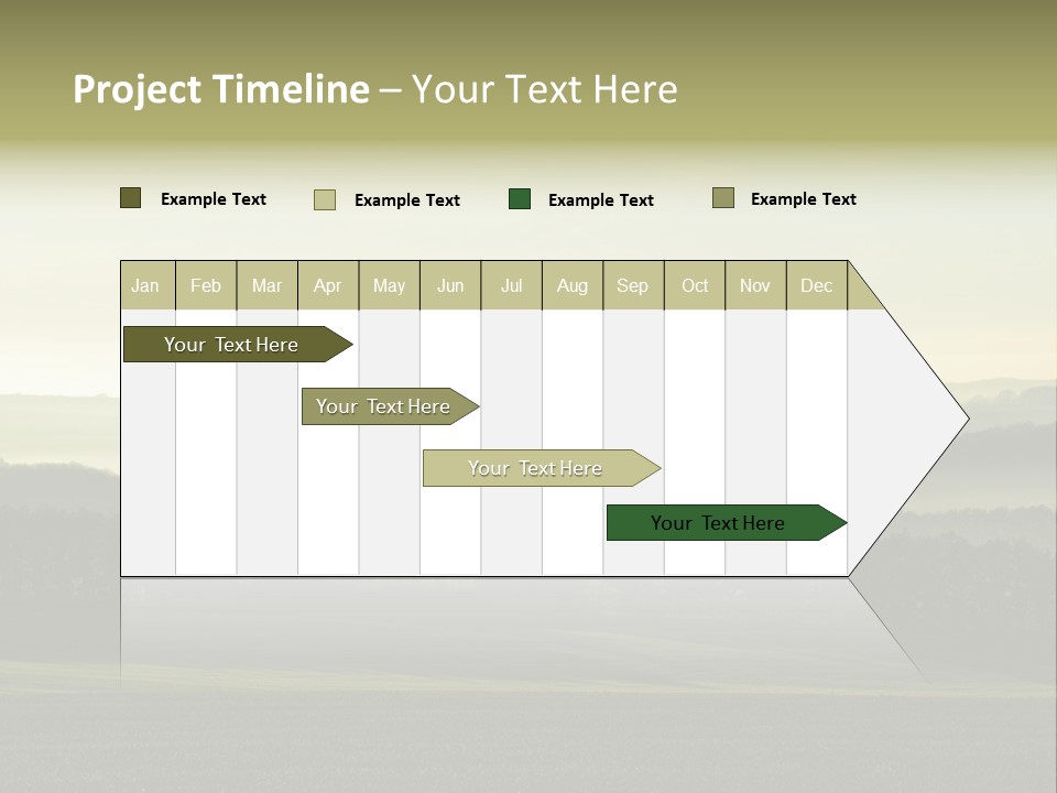 A Field With Trees And Fog In The Background PowerPoint Template