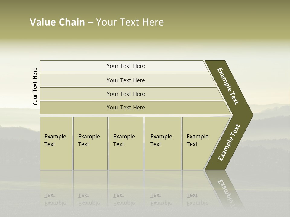 A Field With Trees And Fog In The Background PowerPoint Template