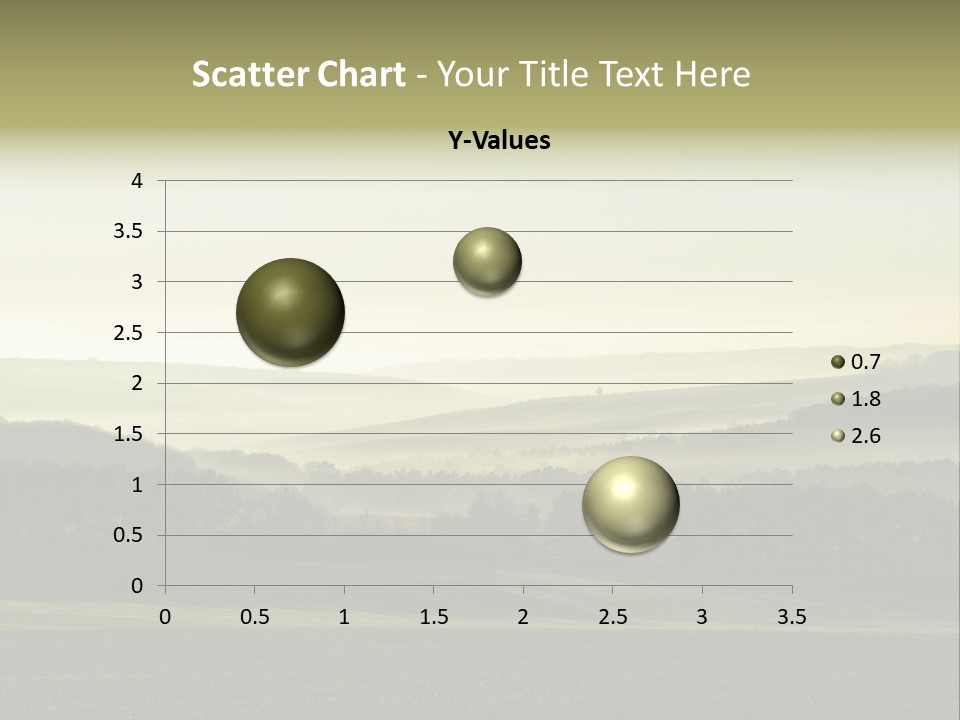 A Field With Trees And Fog In The Background PowerPoint Template
