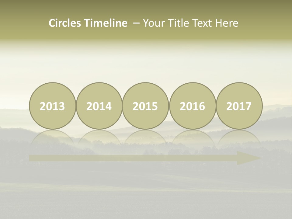 A Field With Trees And Fog In The Background PowerPoint Template