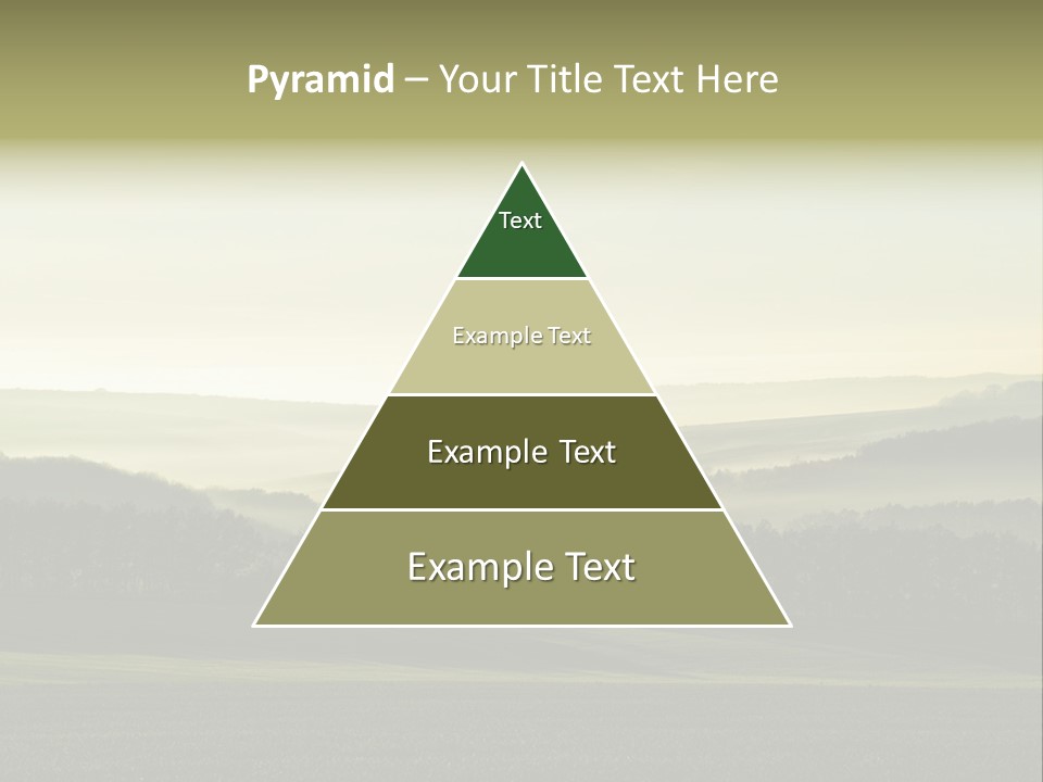 A Field With Trees And Fog In The Background PowerPoint Template