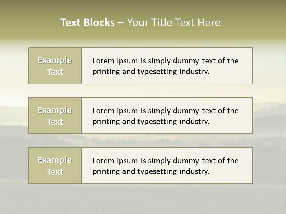 A Field With Trees And Fog In The Background PowerPoint Template