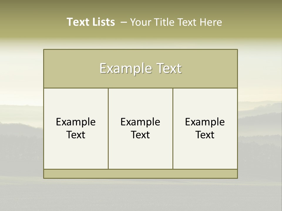 A Field With Trees And Fog In The Background PowerPoint Template