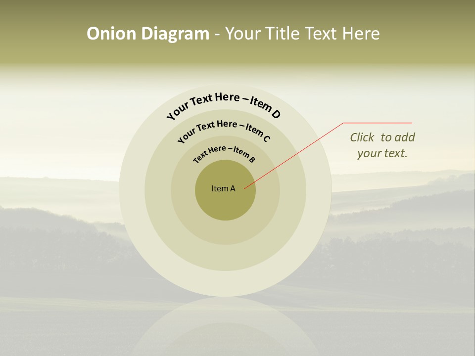 A Field With Trees And Fog In The Background PowerPoint Template