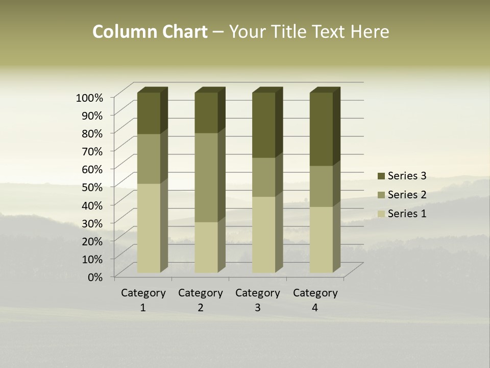 A Field With Trees And Fog In The Background PowerPoint Template