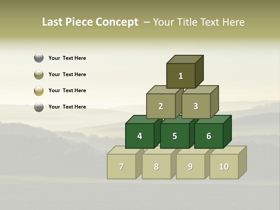 A Field With Trees And Fog In The Background PowerPoint Template