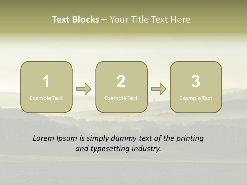 A Field With Trees And Fog In The Background PowerPoint Template