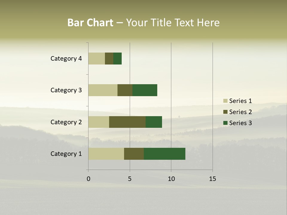 A Field With Trees And Fog In The Background PowerPoint Template