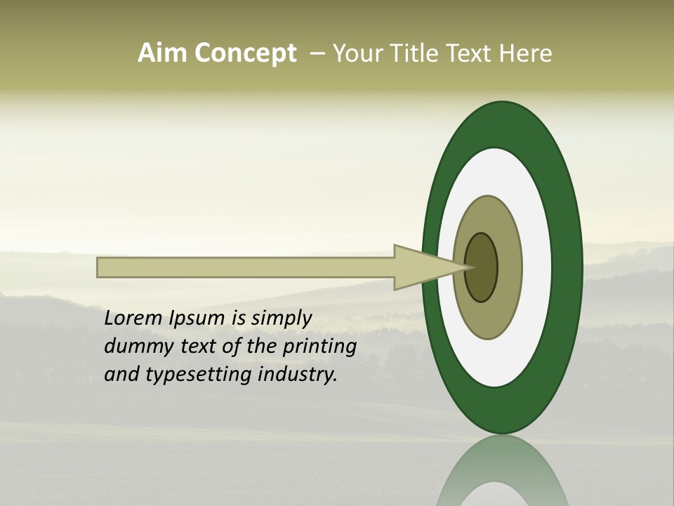 A Field With Trees And Fog In The Background PowerPoint Template