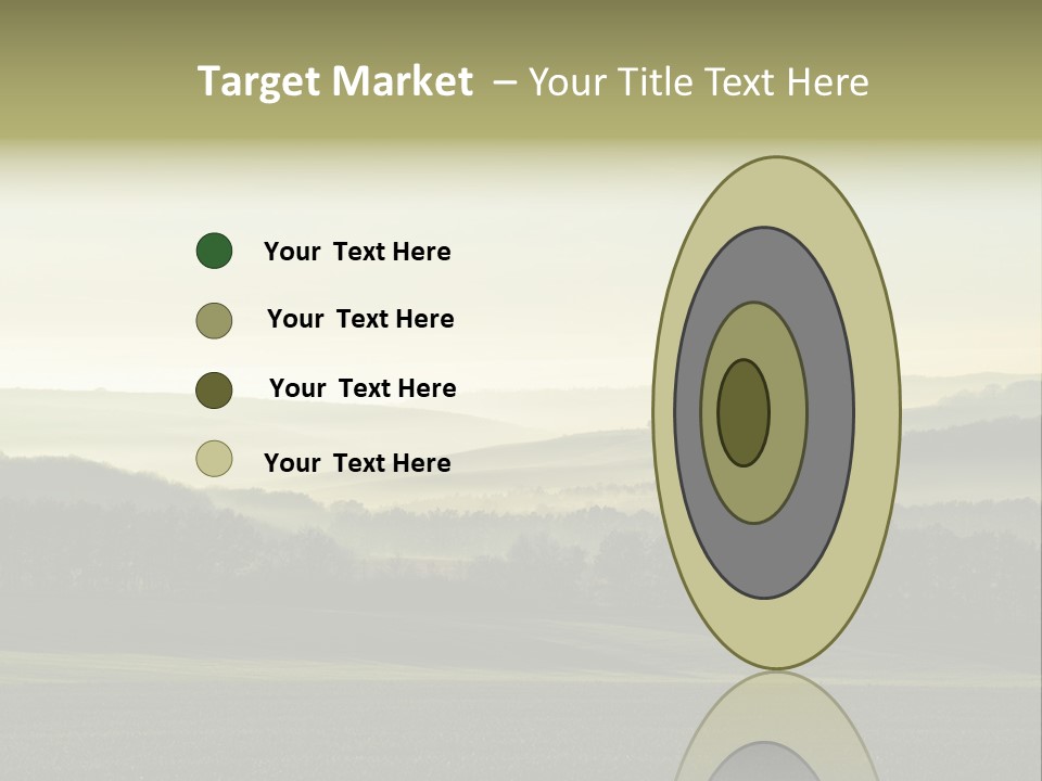 A Field With Trees And Fog In The Background PowerPoint Template