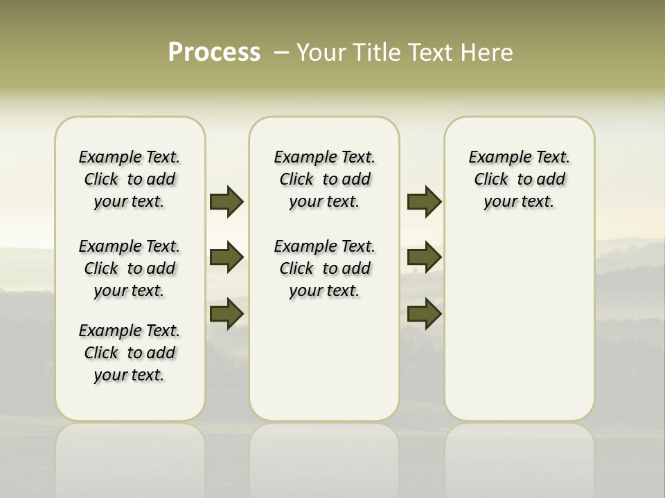A Field With Trees And Fog In The Background PowerPoint Template