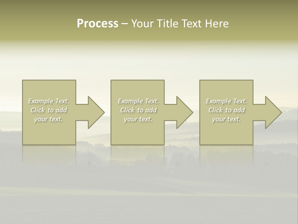 A Field With Trees And Fog In The Background PowerPoint Template