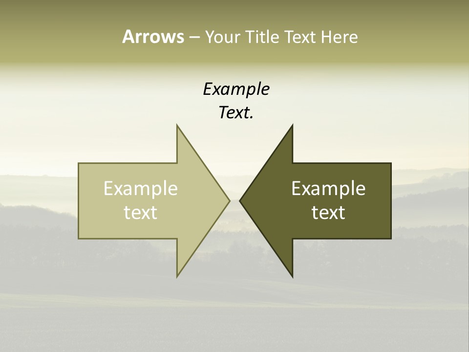 A Field With Trees And Fog In The Background PowerPoint Template
