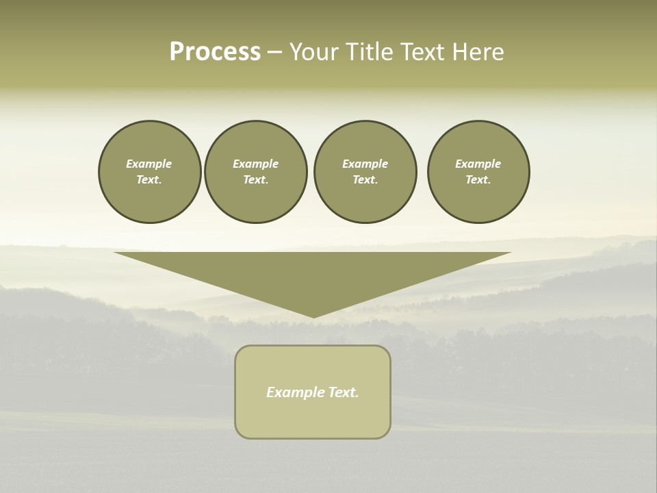 A Field With Trees And Fog In The Background PowerPoint Template