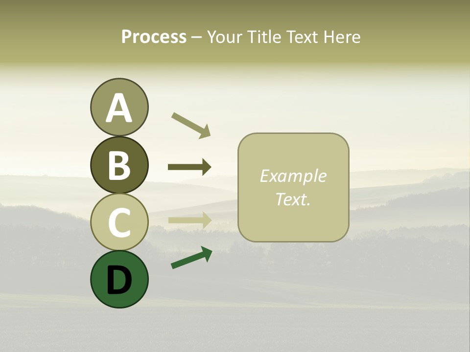 A Field With Trees And Fog In The Background PowerPoint Template