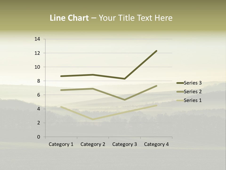 A Field With Trees And Fog In The Background PowerPoint Template