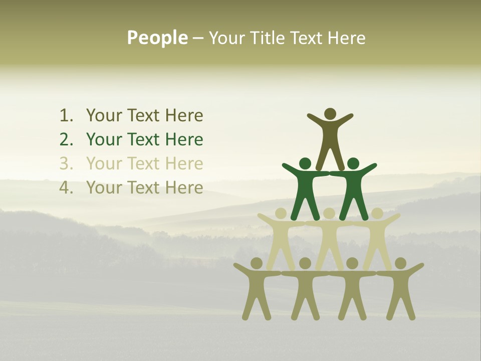 A Field With Trees And Fog In The Background PowerPoint Template