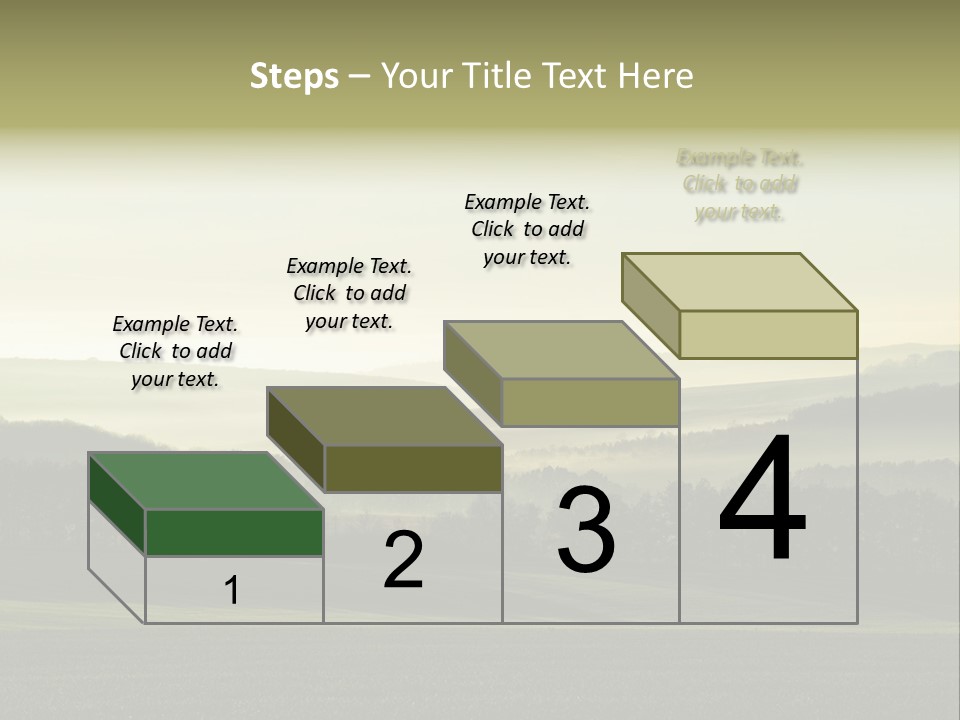 A Field With Trees And Fog In The Background PowerPoint Template