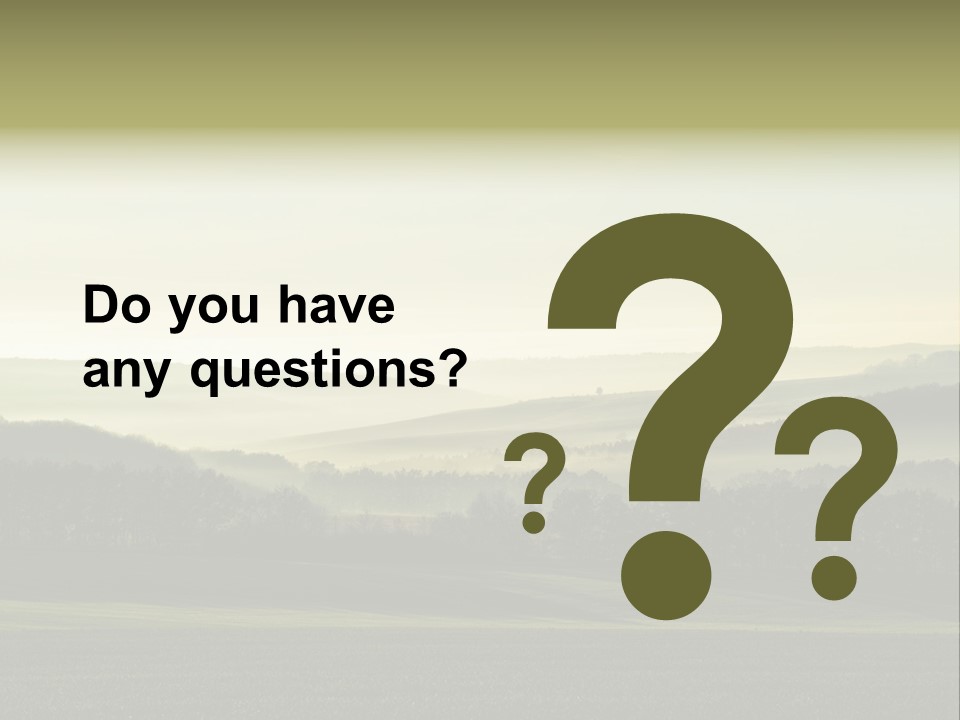 A Field With Trees And Fog In The Background PowerPoint Template