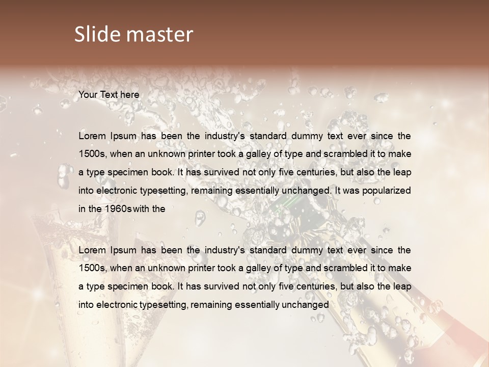 A Bottle Of Champagne Being Poured Into A Glass PowerPoint Template