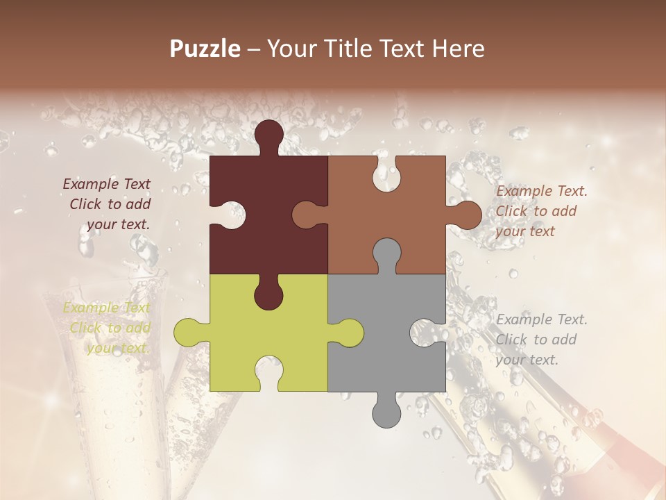 A Bottle Of Champagne Being Poured Into A Glass PowerPoint Template