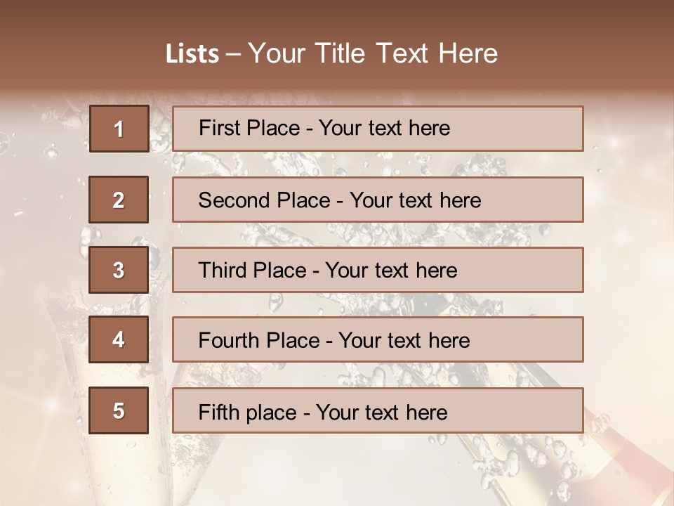 A Bottle Of Champagne Being Poured Into A Glass PowerPoint Template