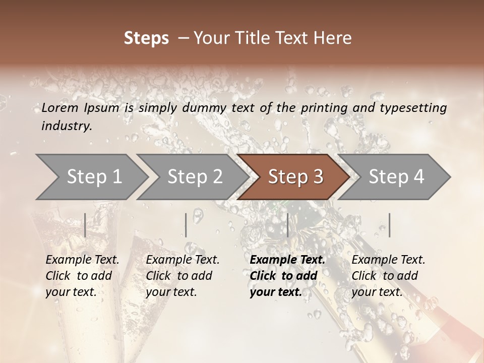 A Bottle Of Champagne Being Poured Into A Glass PowerPoint Template