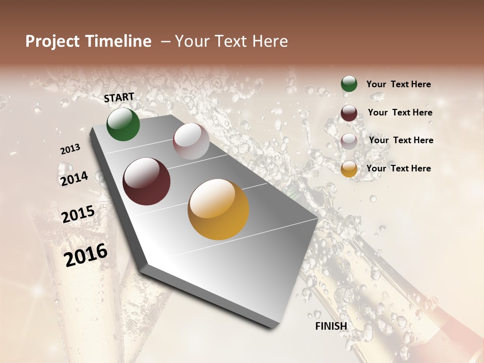 A Bottle Of Champagne Being Poured Into A Glass PowerPoint Template