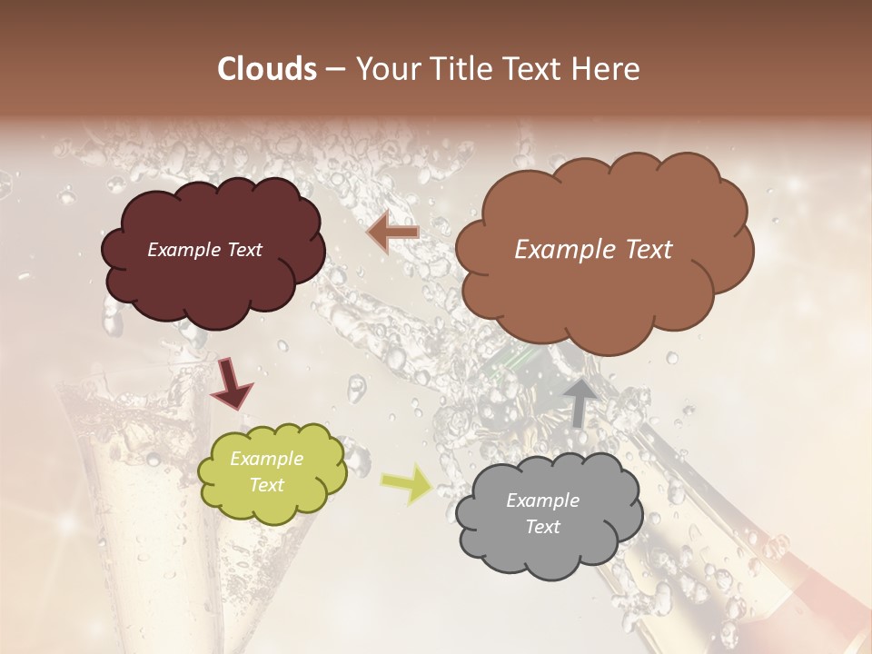 A Bottle Of Champagne Being Poured Into A Glass PowerPoint Template