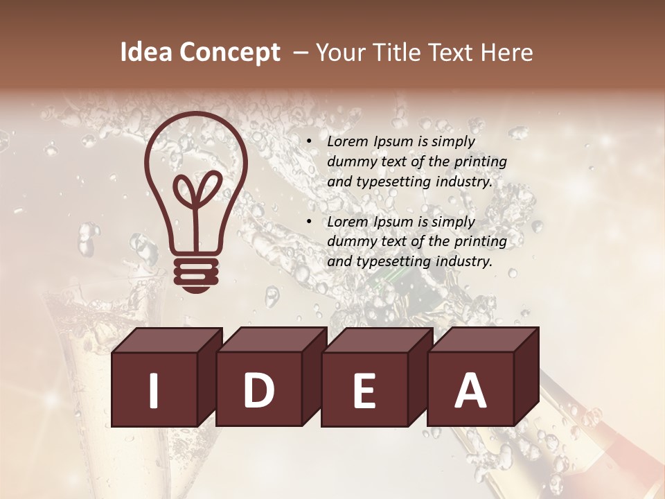 A Bottle Of Champagne Being Poured Into A Glass PowerPoint Template