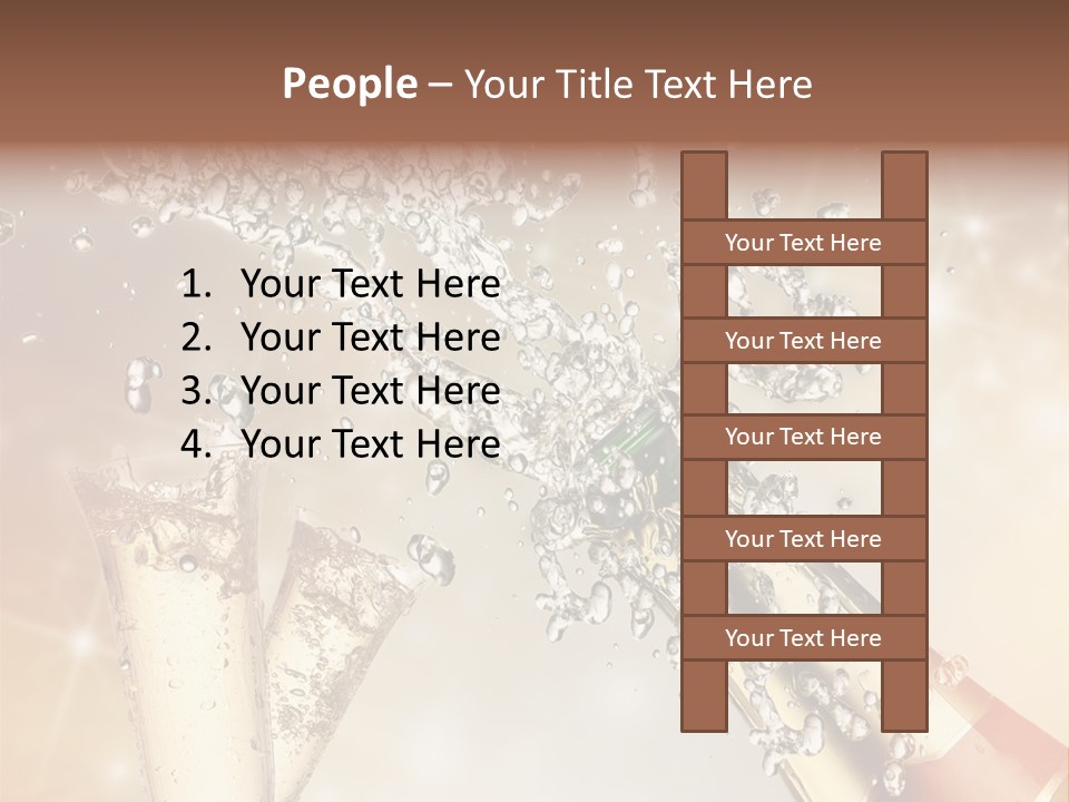 A Bottle Of Champagne Being Poured Into A Glass PowerPoint Template