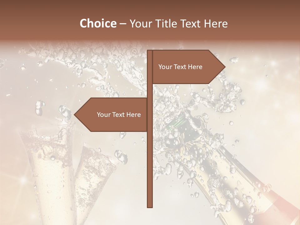 A Bottle Of Champagne Being Poured Into A Glass PowerPoint Template