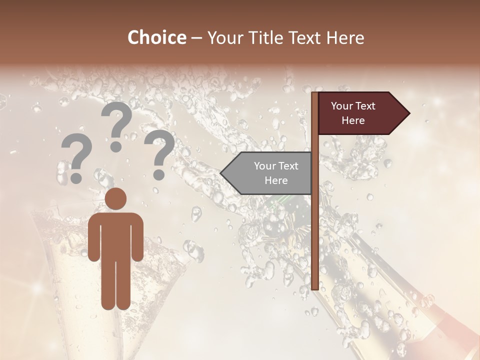 A Bottle Of Champagne Being Poured Into A Glass PowerPoint Template