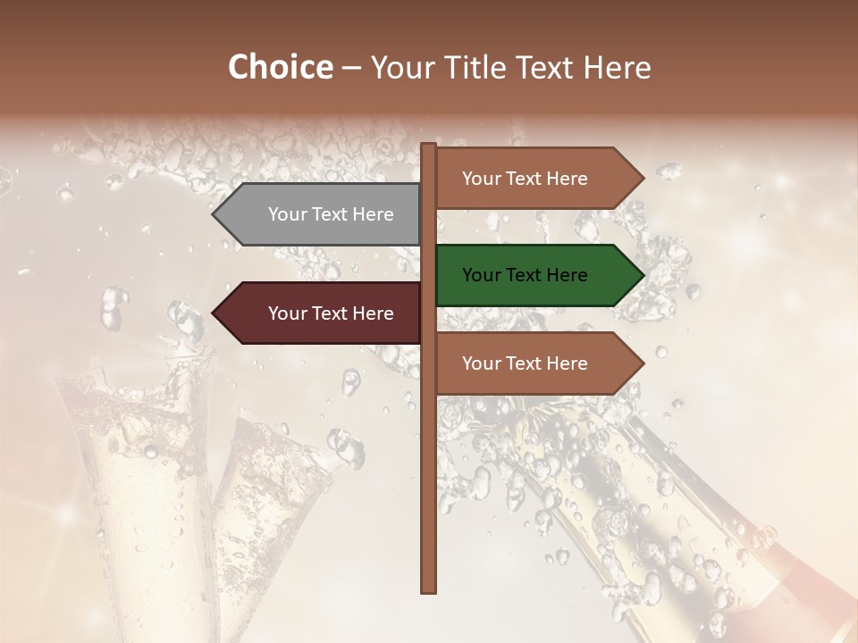 A Bottle Of Champagne Being Poured Into A Glass PowerPoint Template