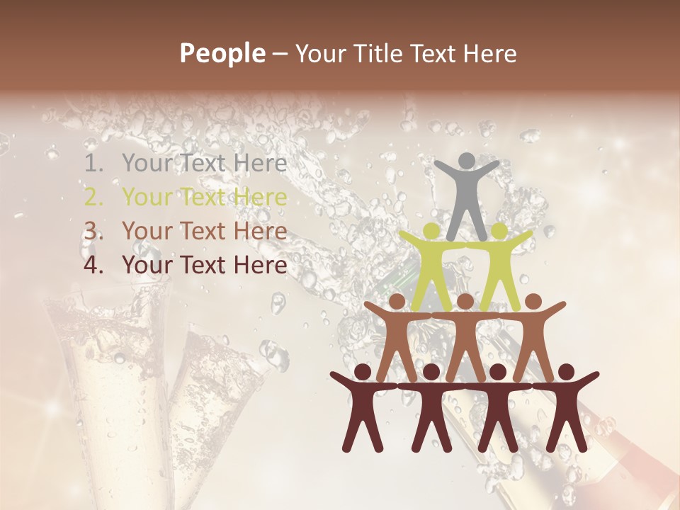 A Bottle Of Champagne Being Poured Into A Glass PowerPoint Template